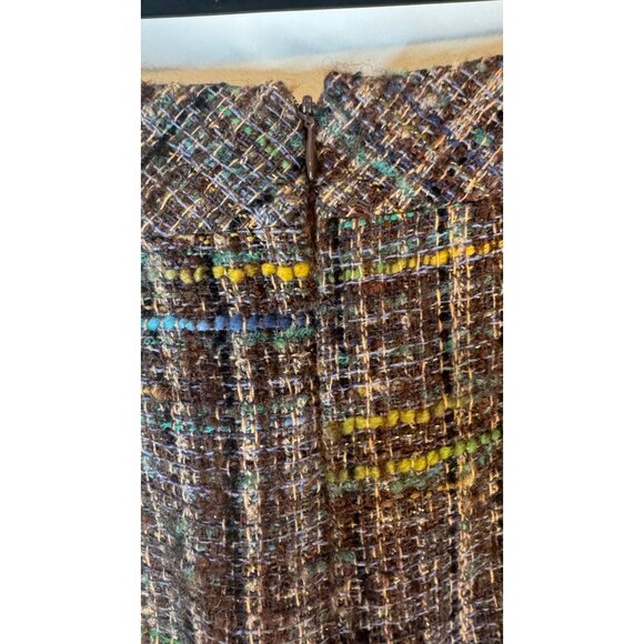 2/$30 Trina Turk Size 6 Plaid Wool Blend Skirt - Picture 8 of 14